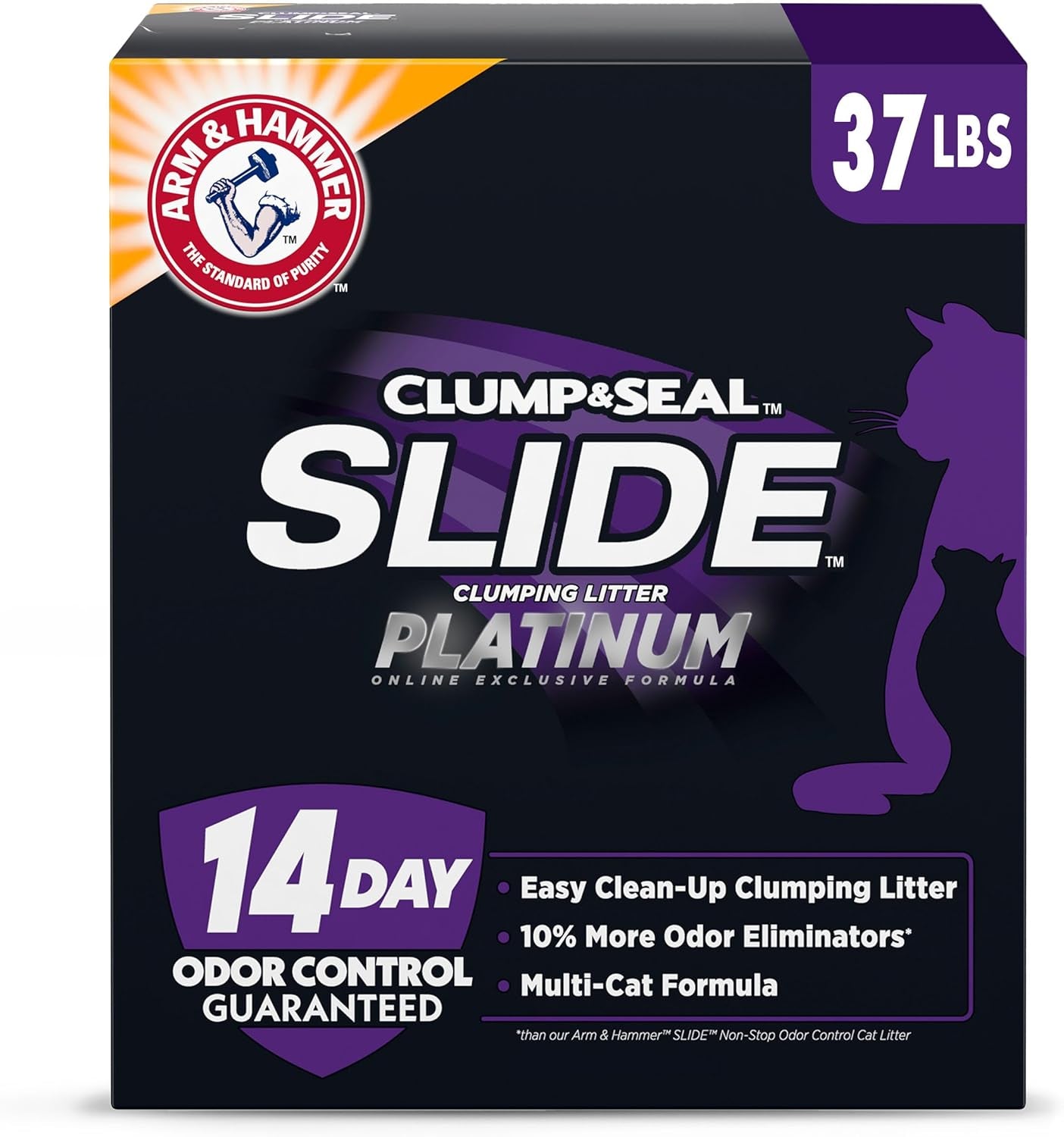 Platinum Slide Easy Clean-Up Clumping Cat Litter, Multi-Cat, 37 Lbs